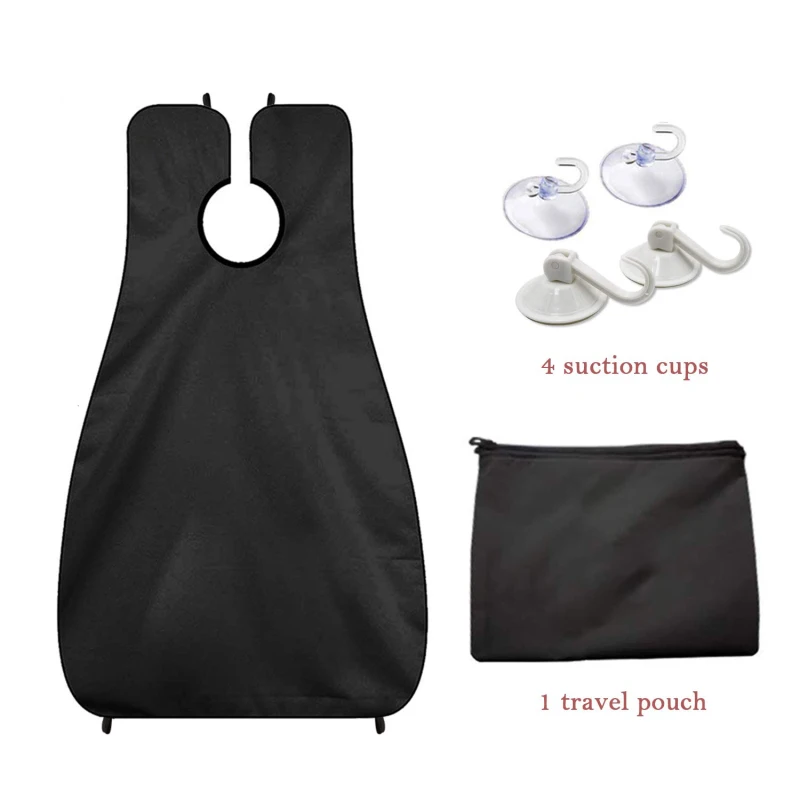 

6PCS/Set New Male Beard Shaving Apron WIth Storage Bag Suction Cup Hook Care Clean Hair Adult Bibs Shaver Holder Styling Tools