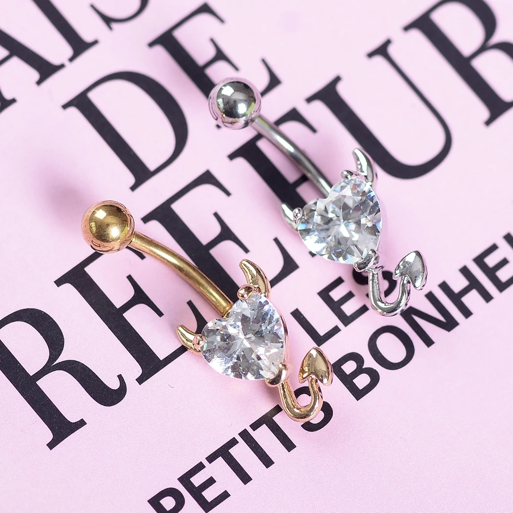 

Classic Crystal Belly Button Ring Bar Zircon Heart Belly Piercing Dangle Flower Navel Piercing Sexy Navel Bar Cute Body Jewerly