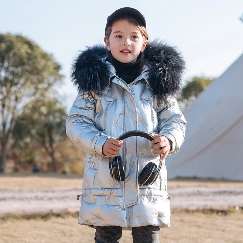 

Girls Winter Coat Down Jacket Outerwear Kid Warm Thickening Outerwear Parka Teenager Children's Clothing Fashion Shiny Snowsuit