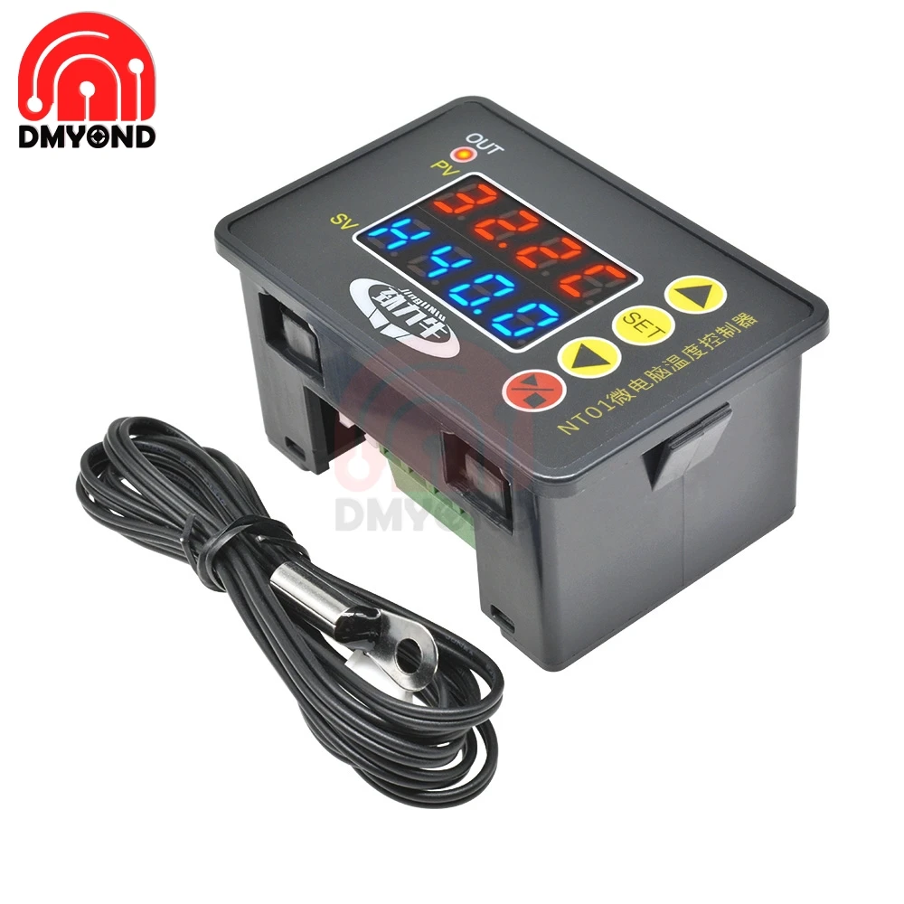 NT01 DMT01 Thermostat 220V DC 12V 24V Temperature Controller Thermoregulator Heating Cooling Control for Incubator Aquarium |