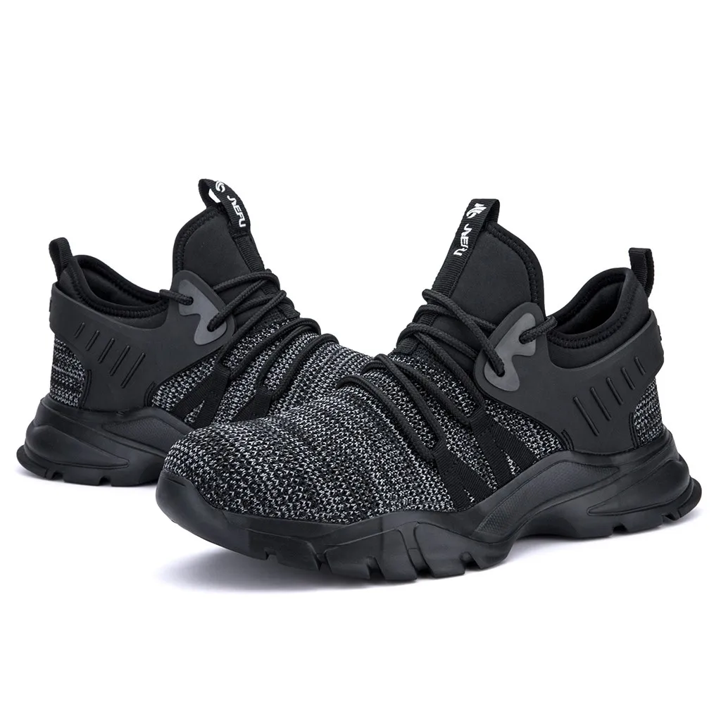 Мужские рабочие туфли с металлическим носком легкая дышащая повседневная