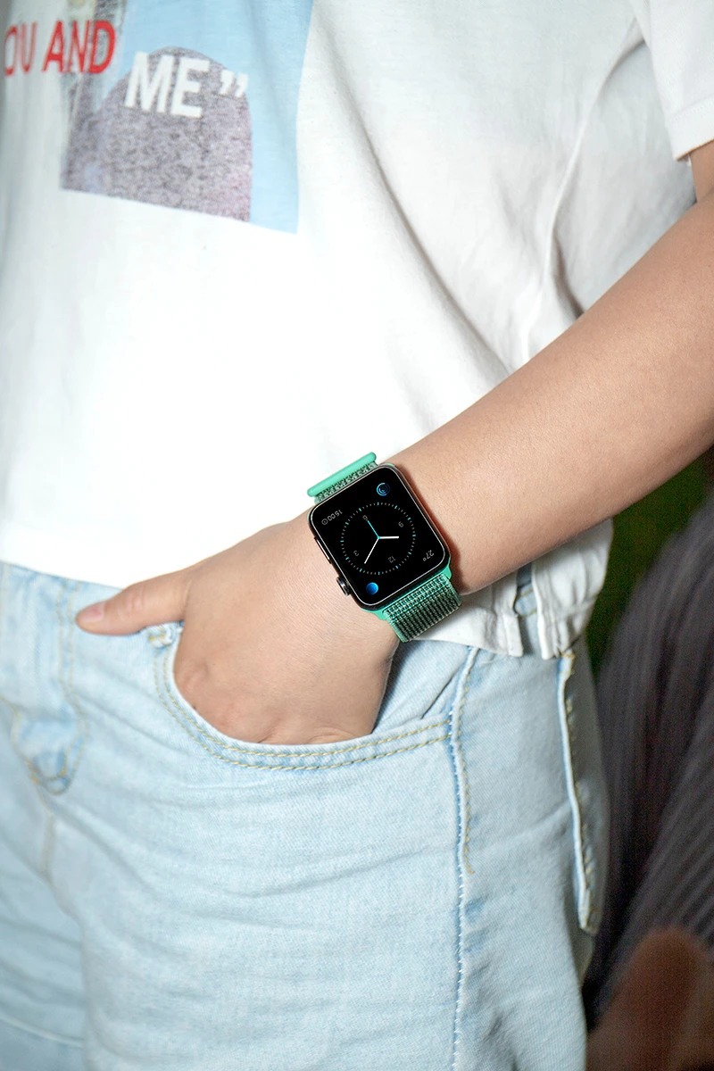 Новая высококачественная нейлоновая Спортивная петля для Apple Watch band Series 4 3 2 1 мягкий дышащий тканый ремешок 44 мм iwatch 42 мм 38