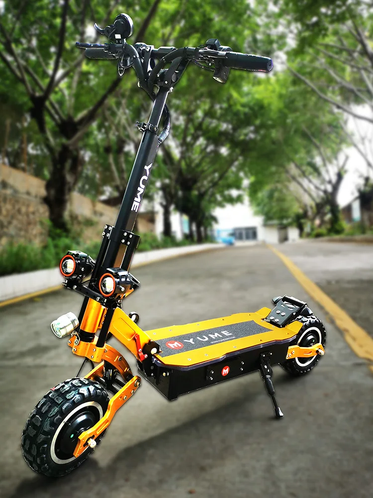 Preise YUME 2021new Leistungsstarke 60v 5000w Dual Motor 11 Zoll Fett Reifen Elektrische Roller Faltbare 2 Räder E Roller Goldene Für Erwachsene