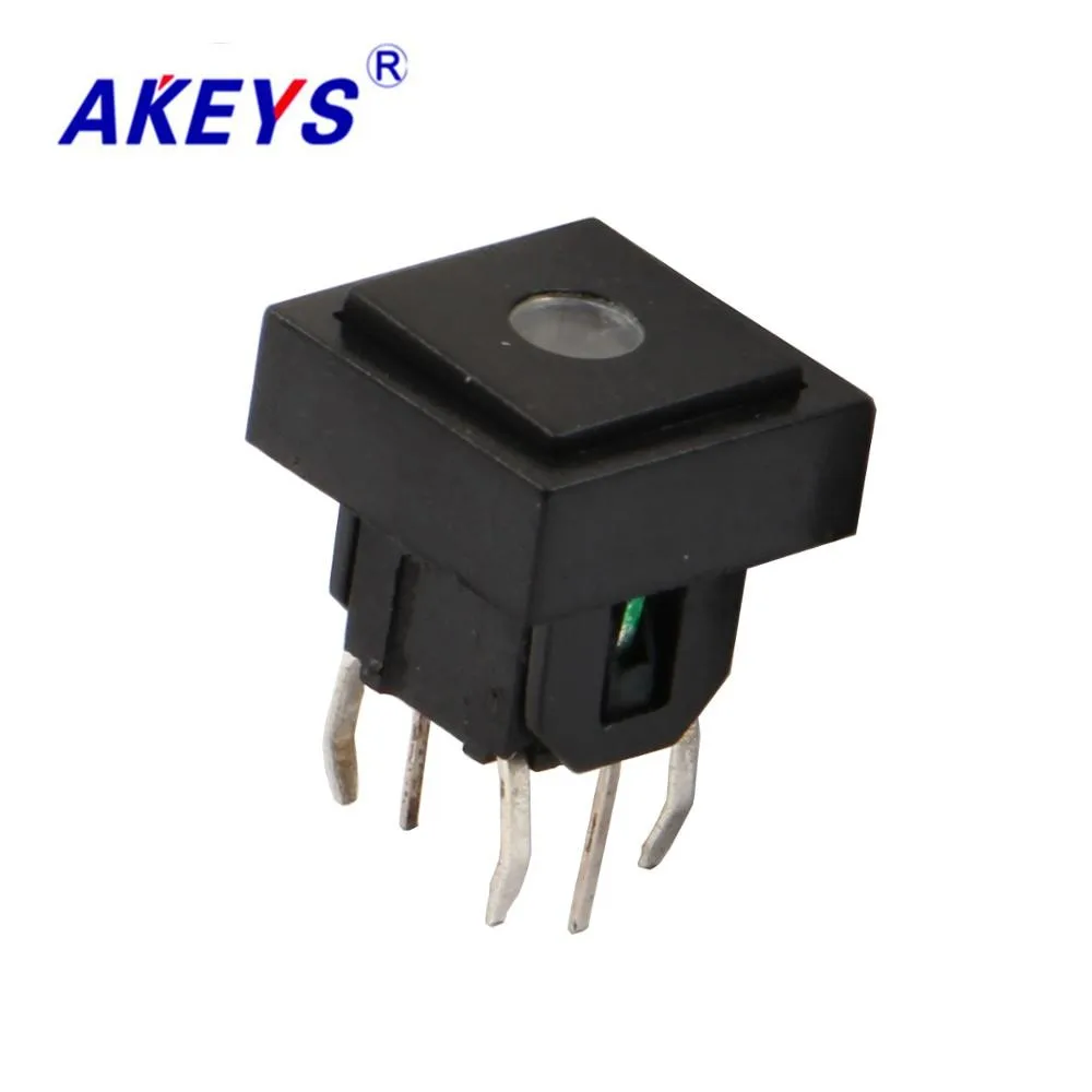 

10pcs TS-H008 10*10 High-quality copper pin tact switch 4 pin DIP type with LED TS-LS-002