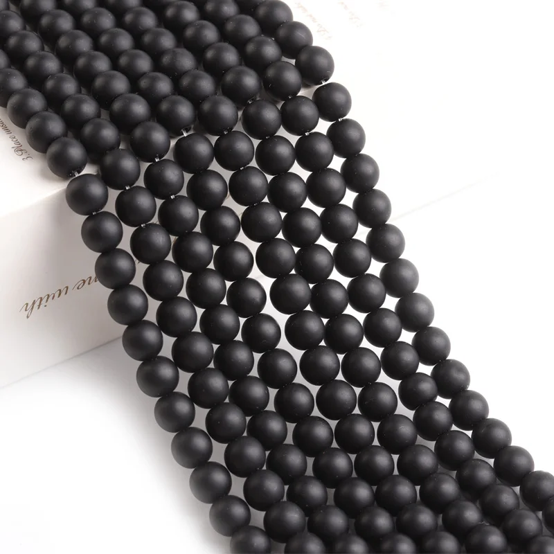 

Black Stone Bead Grey Black Beads Natural Stone Natural Round Loose beads For DIY Making Bracelet Jewelry 4/6/8/10/12mm