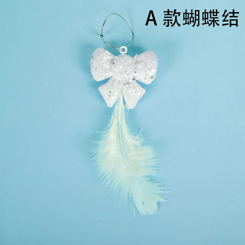 Butterfly Knot Веселый Рождественский орнамент на Рождество елки украшения белая пена перо бабочка узел пентаграмма висячий кулон подарок на год - Цвет: Butterfly Knot