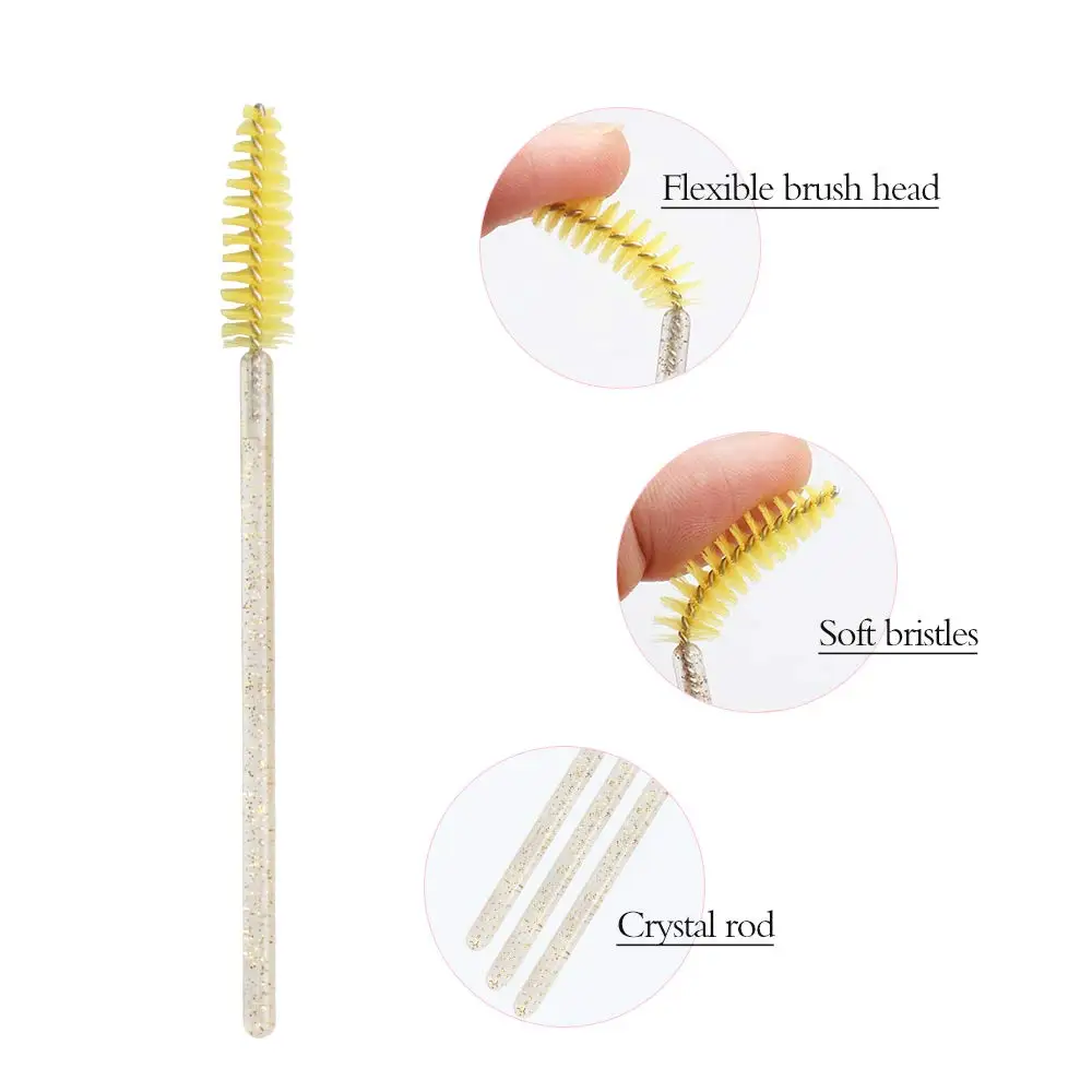 Многоцветная Модная стильная одноразовая щетка для ресниц тушь палочки макияжа