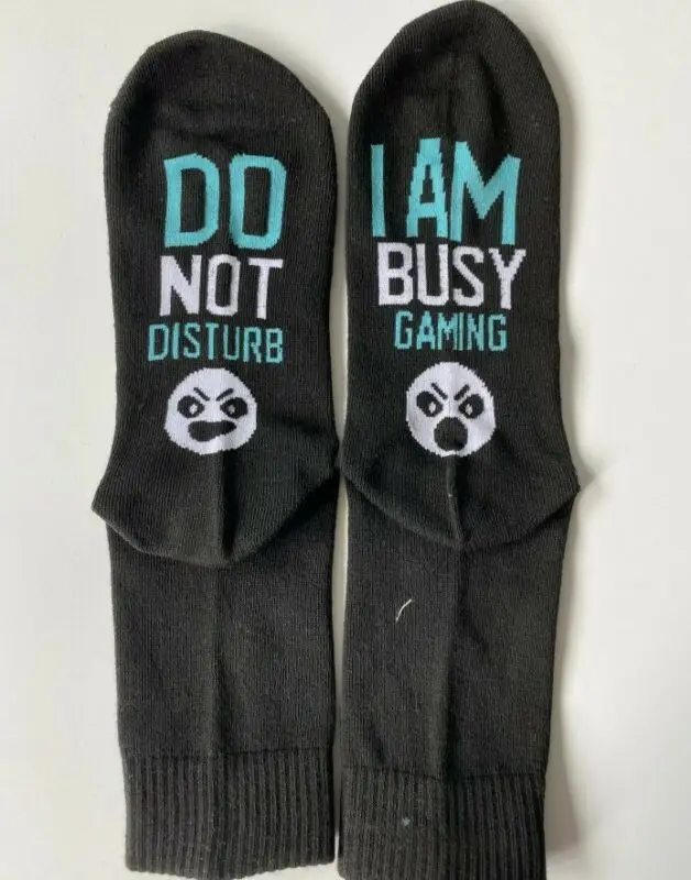 Носки с надписью Busy Gaming Don't Worm мягкие эластичные удобные носки до середины икры