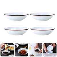 4pcs ceramic condiment plates seasoning trays for mustard sushi assorted color