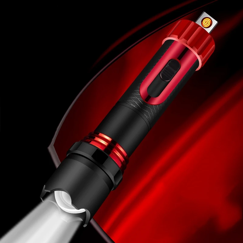 

New Multifunctional Flashlight Lighter Metal Shell Is Suitable For Outdoor Survival Mobile Phone Rechargeable