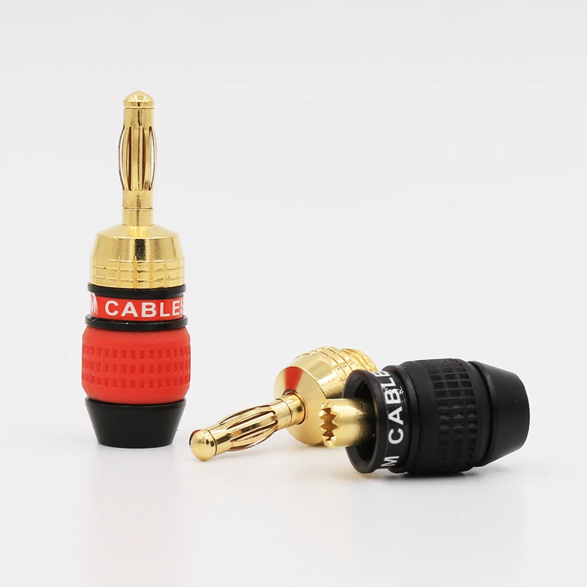 8PCS Deadbolt Banana Plugs Gold Plated Speaker Wire Connector Plug