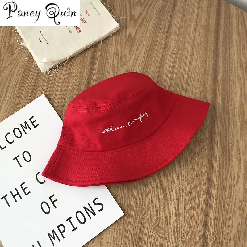 

Men Women Bucket Hats Japan Harajuku Letters Print Streamers Black Print Pattern Bucket Hat For Women Men Couple Summer Sun Hat