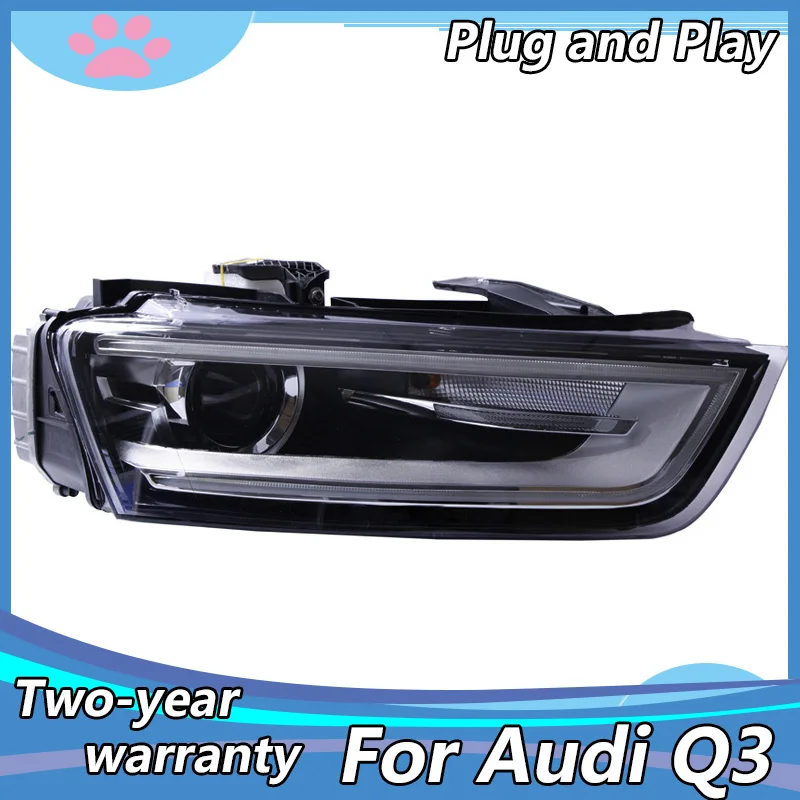

Car Styling for Audi Q3 Headlights 2013-2016 Q3 LED Headlight DRL Lens Double Beam H7 HID Xenon bi xenon lens
