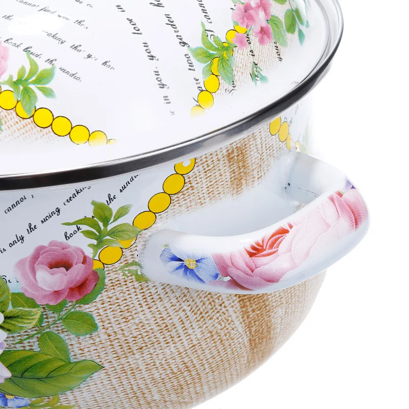 Эмалированная утолщенная суповая кастрюля для тушения фарфоровая эмалированная