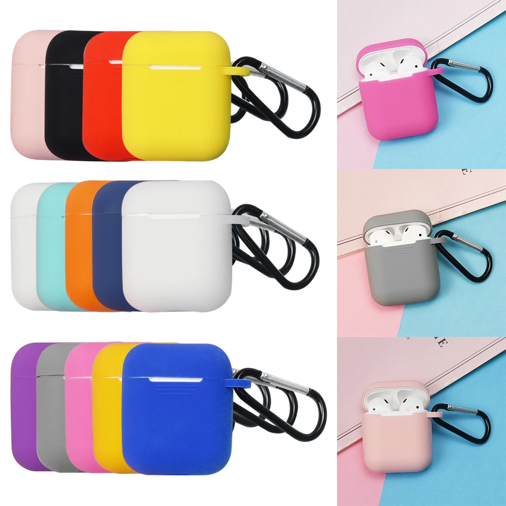 Чехол для беспроводных Bluetooth наушников Apple AirPods силиконовый чехол с зарядным