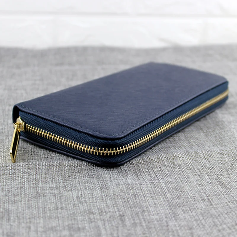 

Women's Leather Zipper Female Clutch Bag Women's Coin Purse Card Holder zipper wallet Famous Brand Long Wallet