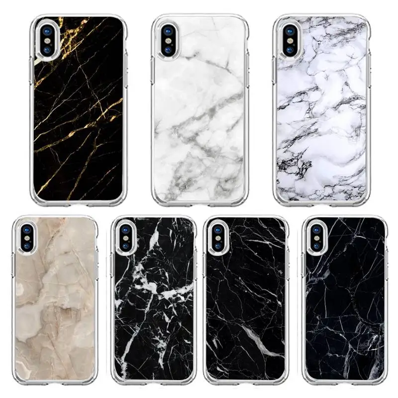 

Marble Phone Case Transparent soft For iphone 13 12 11 8 7 plus mini x xs xr pro max