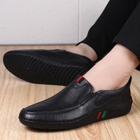 2022 spring men shoes casual genuine leather slip on loafers male flats classics black brown shoe man nice driving shoes for men