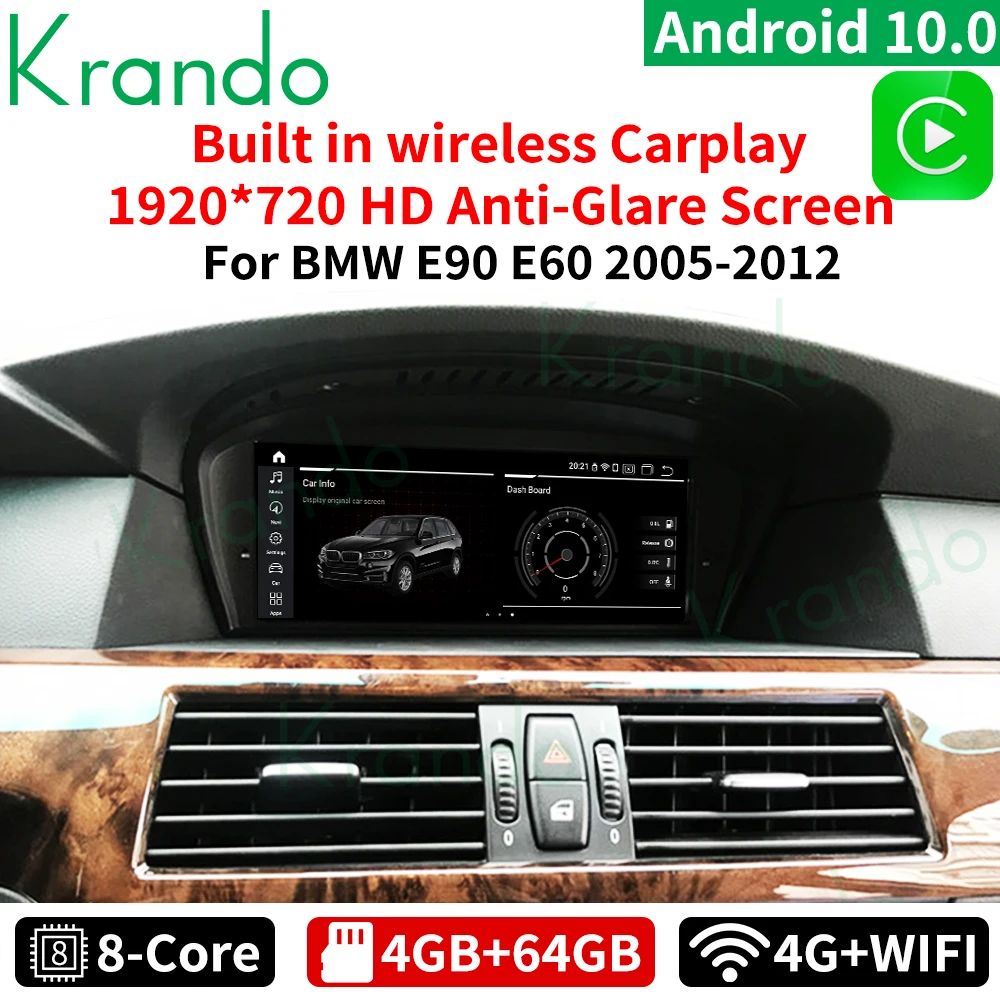 Krando Android Qualcomm 10 0 4G 64G 8 ''Автомобильная Навигация для BMW 5 серии E60/BMW 3 E90 2005 2012 CIC CCC