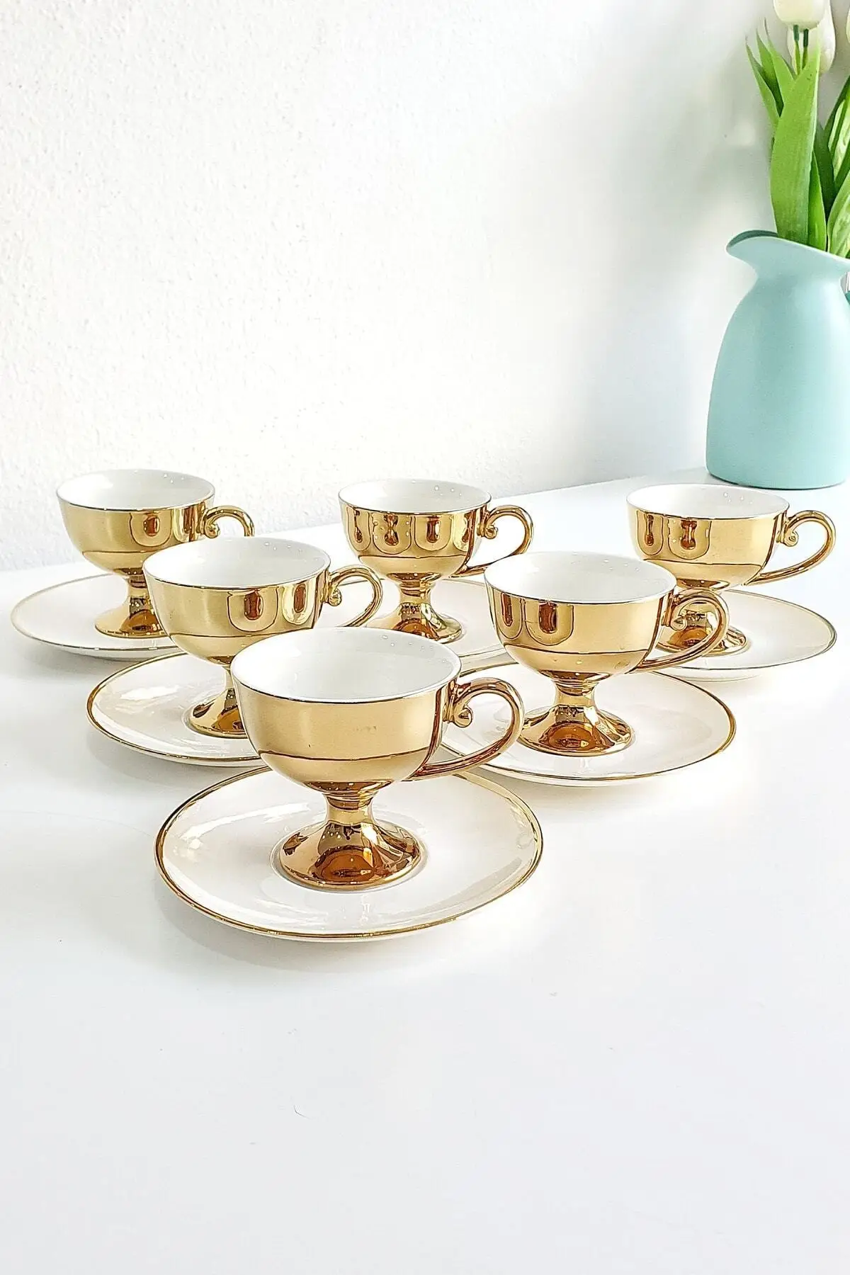 Роскошные золотые и белые флип подставки под телефон 12 шт.|Чашки соусницы| |