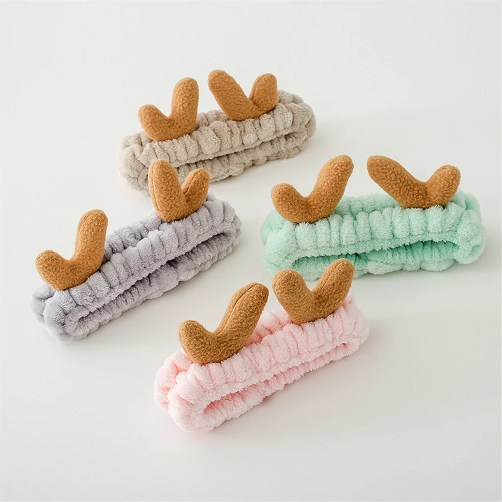

Wash Face Women Girls Hairbands Soft Warm Coral Fleece Bow Animal Ears Headbands Headwear Hair Bands Turban Hair Accessories