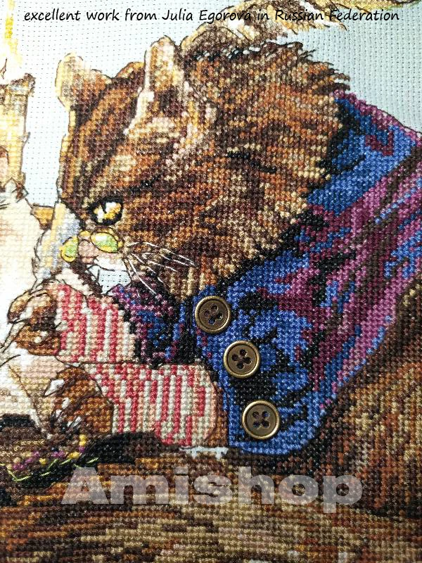 Высококачественный Милый Набор для вышивки крестом Le Calligraphe каллиграф кот Китти