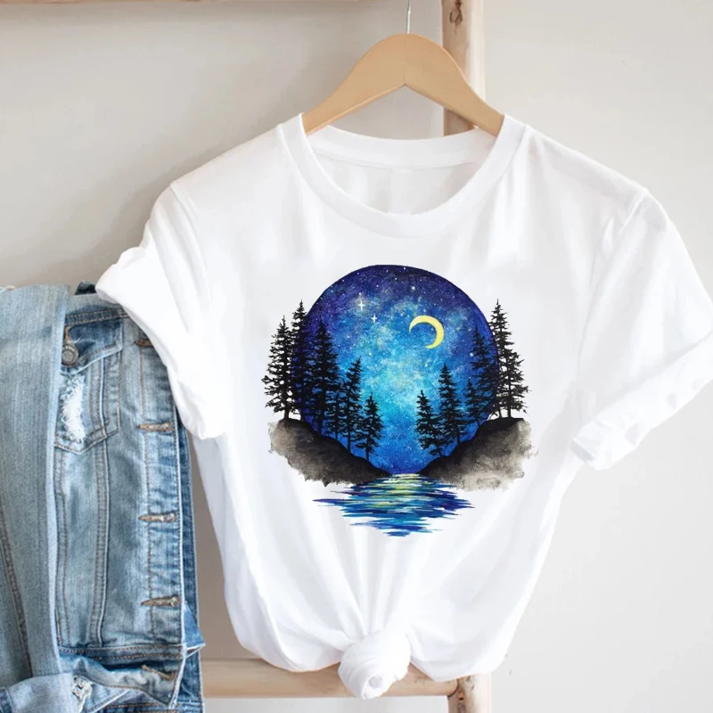 

Women Casual Space Cute Funny Style Printing Cute Ladies Kawaii 90s Fashion Clothes Print Tshirt Female Tee Top Graphic T-shirt