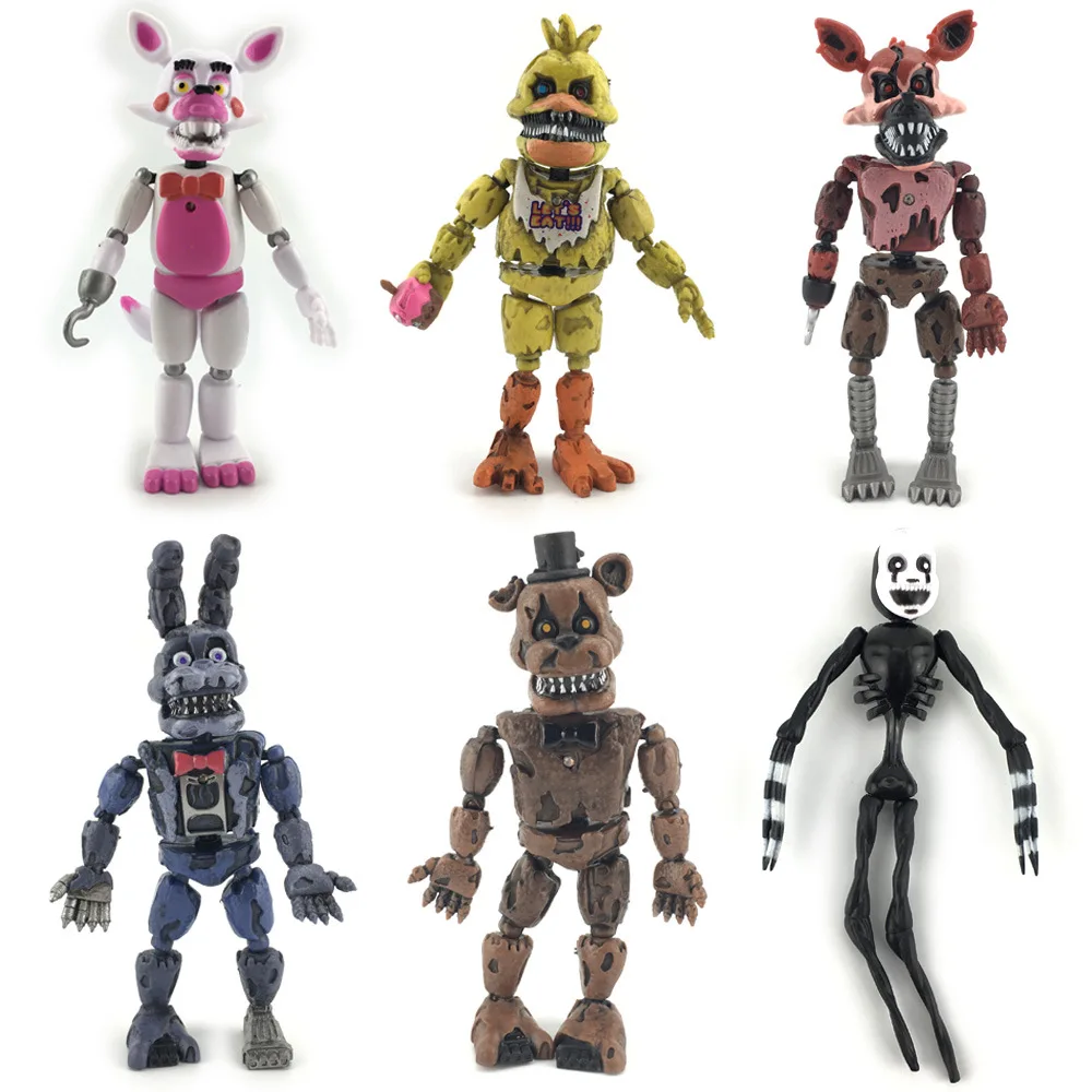 

set Five Nights At Freddy PVC Action figure FNAF Bonnie Foxy Freddy toys 5 Fazbear Bear Doll baby toys for Christmas gift