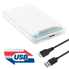 2,5-дюймовый прозрачный жесткий диск SSD чехол SATA III к USB 3,0, корпус жесткого диска для ноутбука, ноутбука, ПК