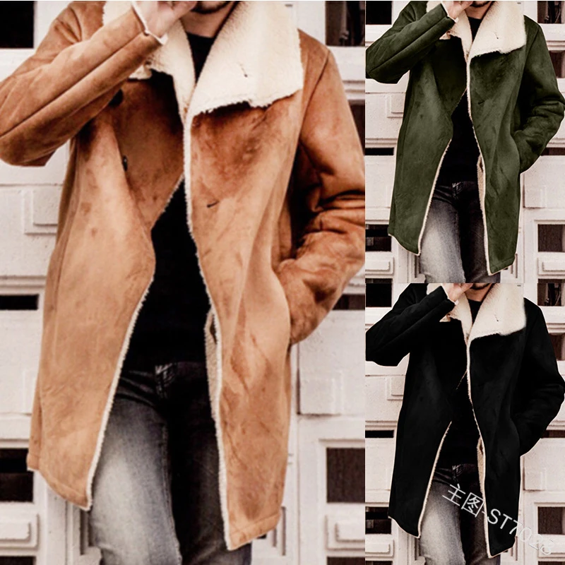 Осень зима мужская одежда большой размер длинные пальто новый тренд мода простой