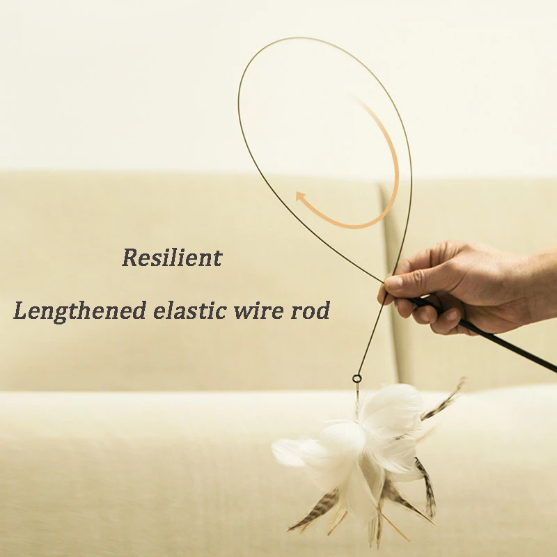 Искусственная птица веселая с пером и колокольчиком игрушки для котят