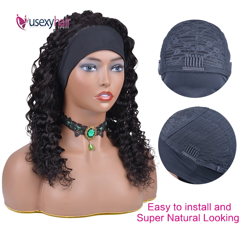 Прямые человеческие волосы парик с головной повязкой Бразильский натуральный s