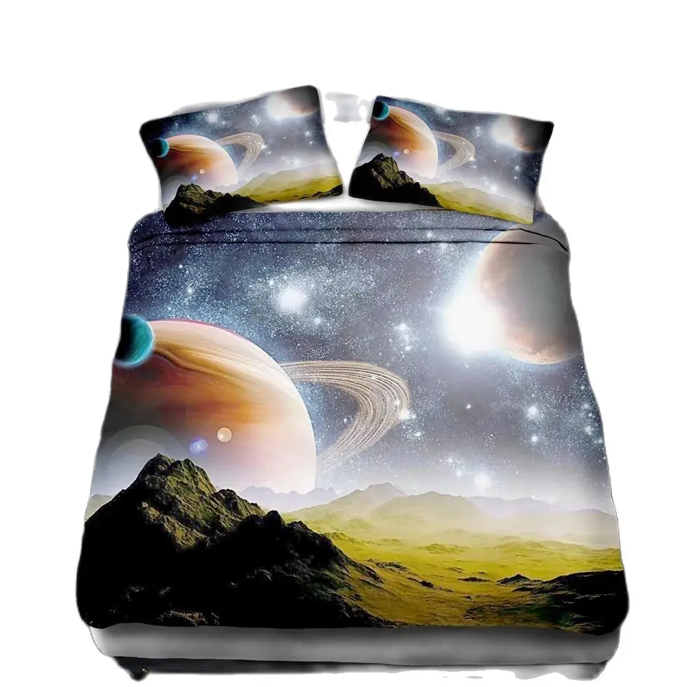 

Space Starry Sky Luxury Bedding Three-Piece Set Bohemian Fashion Printing Multiple Sizes Four Seasons HomeWithout Bedding Sheet