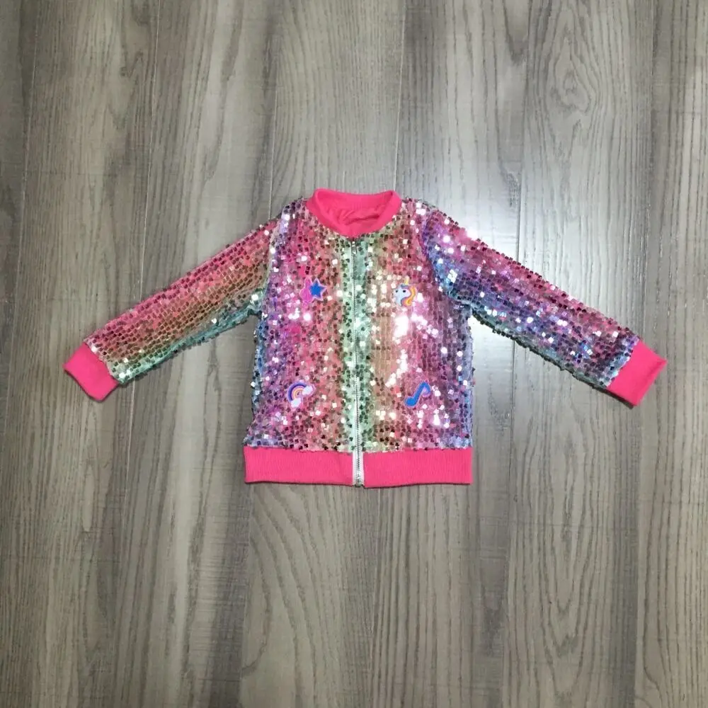 Куртка для малышей GirlyMax осенне-зимняя куртка с блестками и резинки девочек