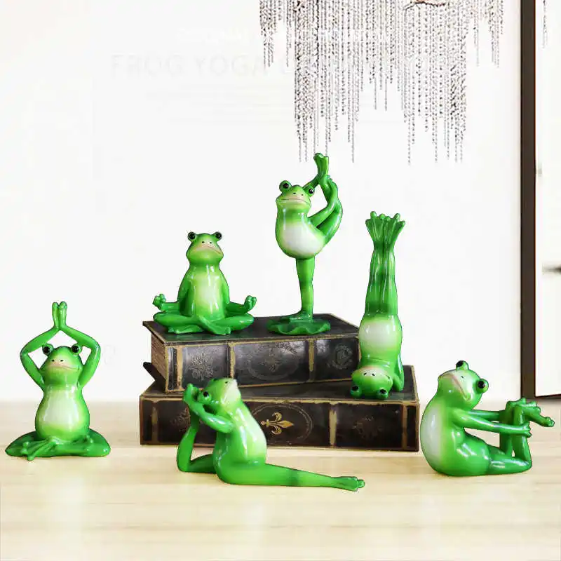 

Light Luxury Animal Statue Ins Yoga Frog Resin Ornaments Creative Porch Bookcase Living Room Decoration Accessories Nordic Decor