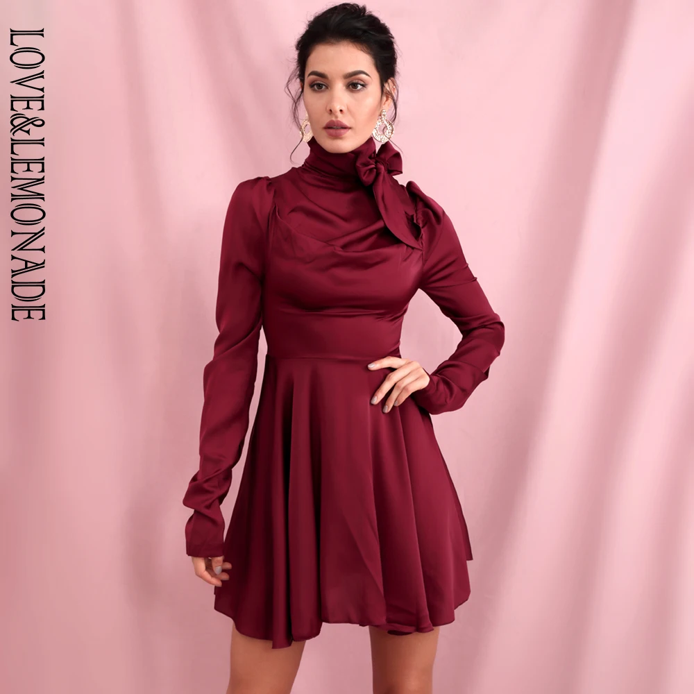 Платье LOVE &amp LEMONADE LM81660 весеннее эластичное платье из искусственного шелка с