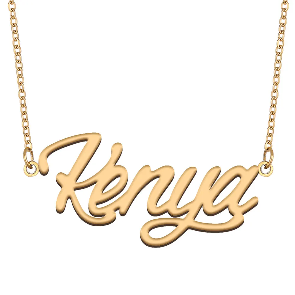 Ожерелье из Кении с именной табличкой для женщин ювелирные изделия нержавеющей