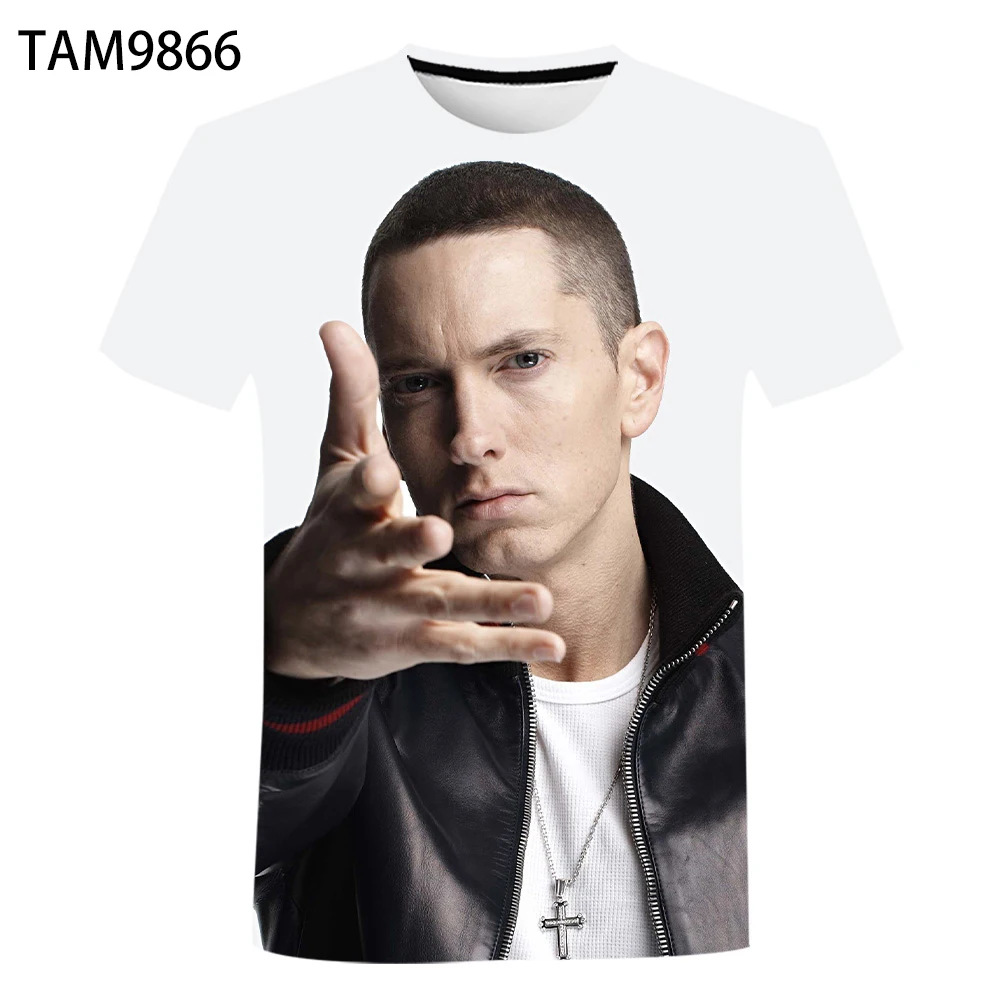 Футболка Eminem в стиле хип-хоп для мужчин и женщин детский топ с 3D принтом рок-Рэп