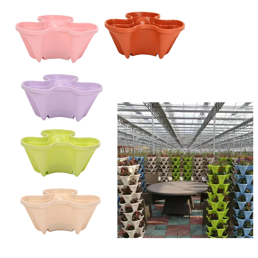 

Vegetable Planter Stackable Strawberry Herb Flower Vertical Garden Planters