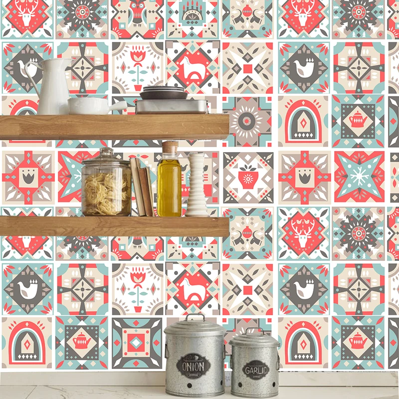 Мультяшные красочные плитки настенные наклейки для ванной комнаты детской кухни