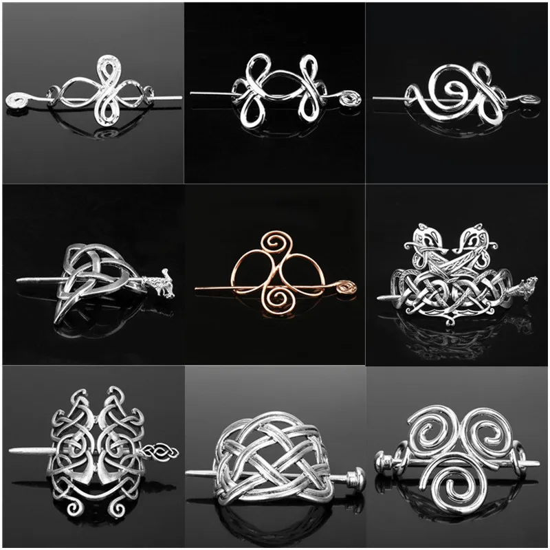 Норвежский викинг шпильки для волос руны Дракон шпилька амулет с узелком Haeds