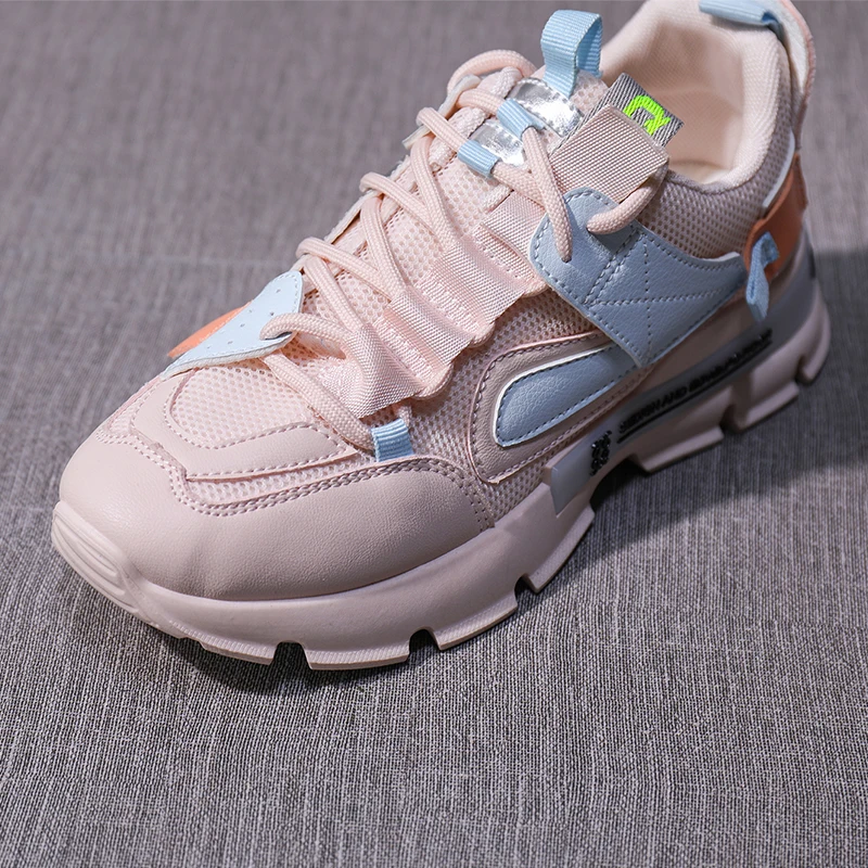 

2020 Platform Sneakers Fashion Women Shoes Chunky Sneaker Female Brand Luxury Lace Up Casual Shoes Mesh Vulcanized Shoes Woman