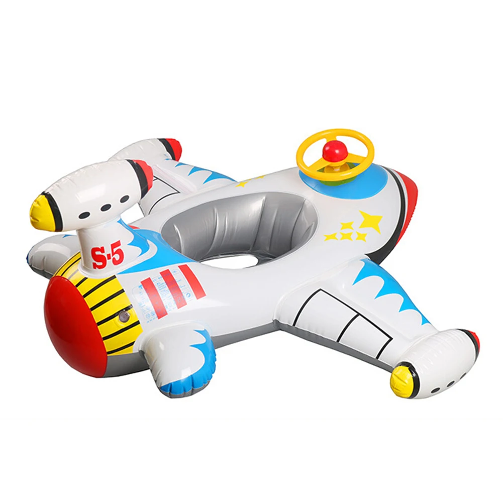 

Inflatable Aircraft Swimming Ring Seat Floating PVC swimming pool Children Kids Safety Beach Swimming Rings Toy