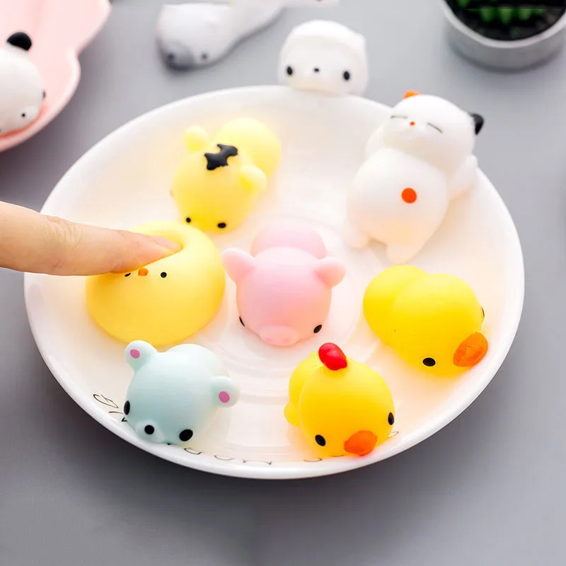10-60 шт Kawaii Squishies Mochi Anima Squishy игрушки для детской вечеринки мини снятия стресса на