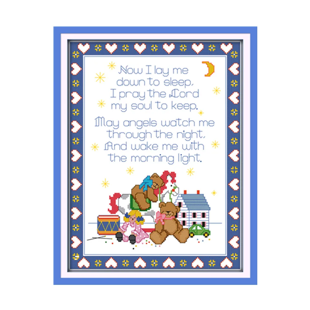 

Prayer bear cross stitch kit 14ct 11ct count print canvas stitching embroidery DIY handmade needlework