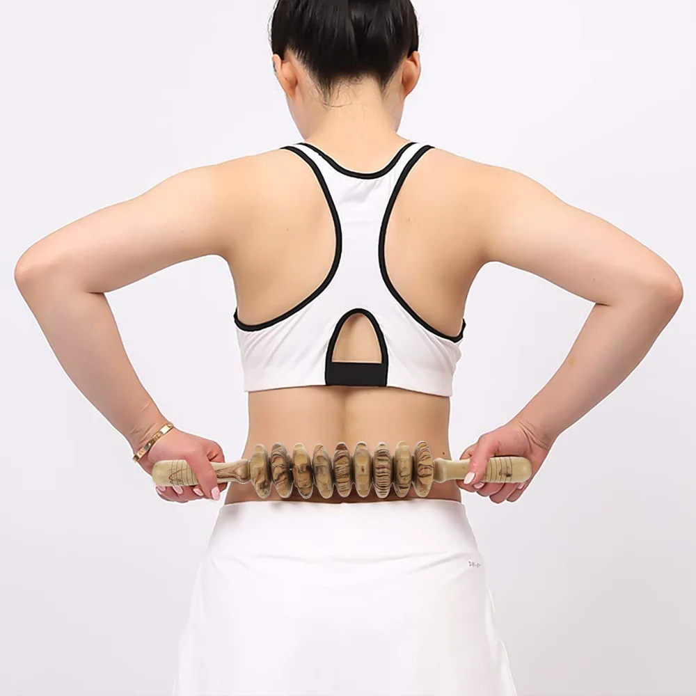 

1Pc Wooden Back Roller Manual Massager Practical Belly Tool