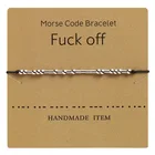 Бусины Morse Code ручной работы, регулируемый черный браслет на шнурке с надписью I Love You, креативное Очаровательное украшение для влюбленных