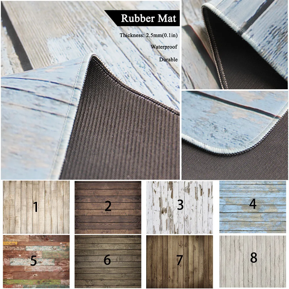 Rubber Floor Photographic Studio Photo Backgrounds Vintage Wood Floor Newborn Baby Photography Backdrop Non-Slip Rubber Mat