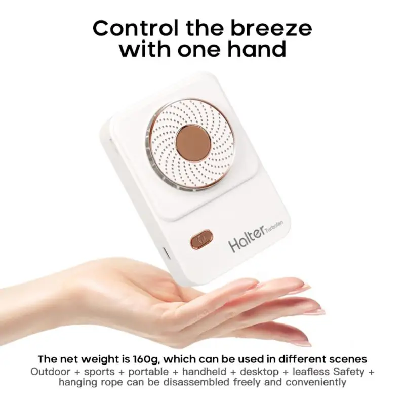 

USB Hanging Neck Leafless Fan Mini Charging Desktop Fan Electrical Lazy Outdoor Office Strong Wind Cooler Home Supplies