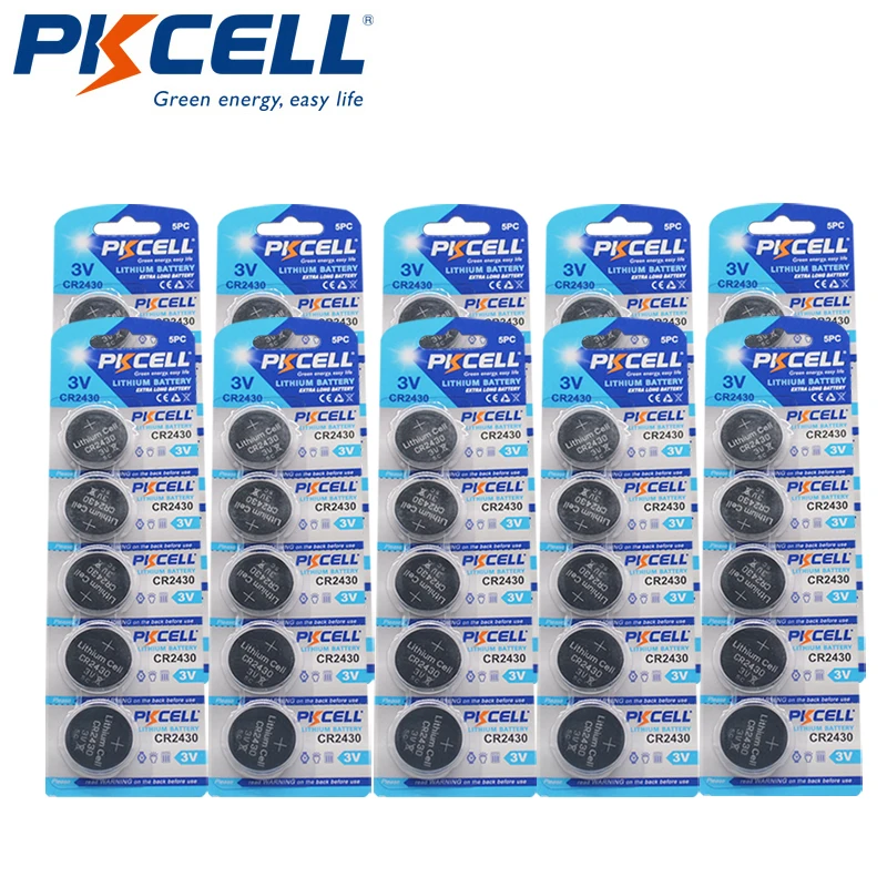 50Pcs CR2430 3V Lithium BR2430 ECR2430 CR 2430 DL2430 Button Coin Batteries 270mah Capacity for watches toys UK Stock